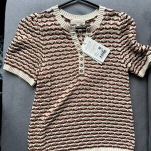 Sezane Mae Jumper Ecru / Brown - Size S